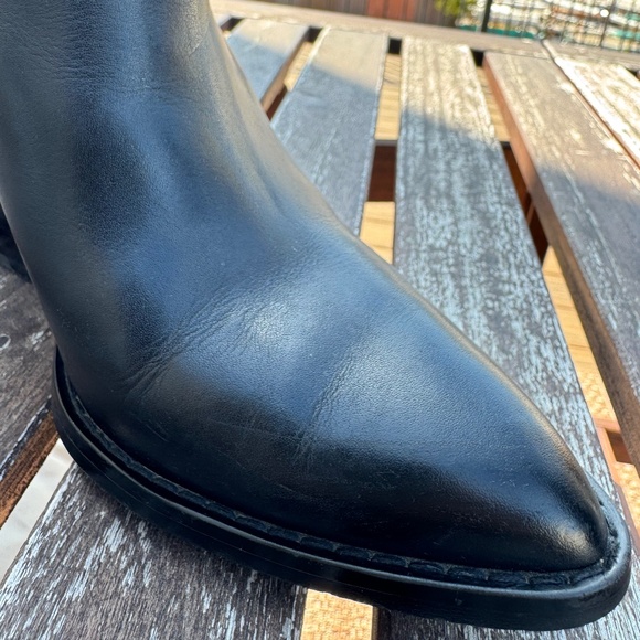 BP 'Lex-Lea' black leather pointed toe block heel boot, Sz. 8 - Picture 9 of 11